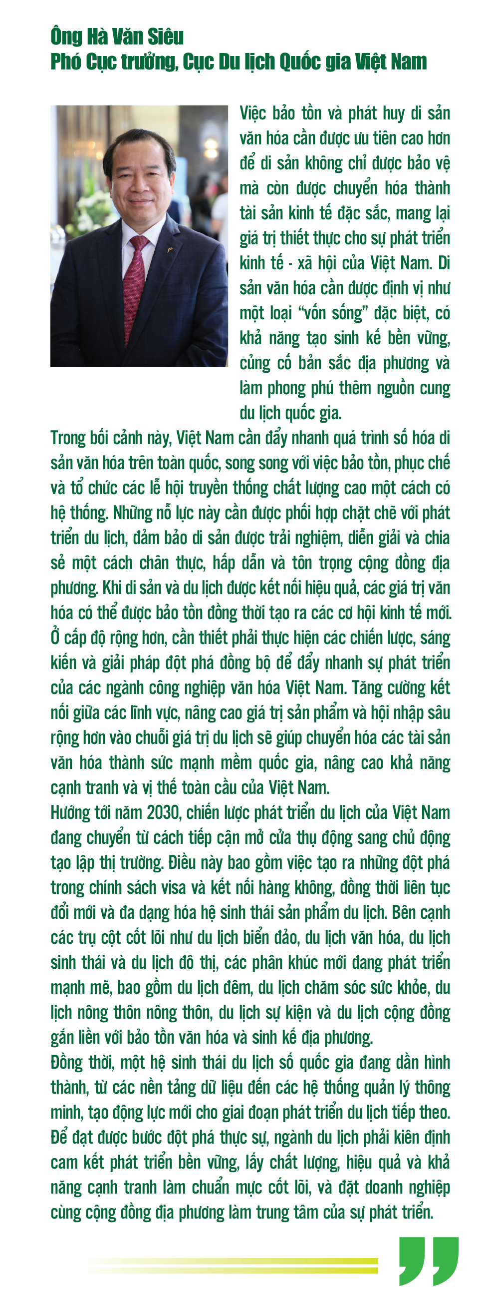 Văn hoá là động lực tăng trưởng mới của ngành du lịch