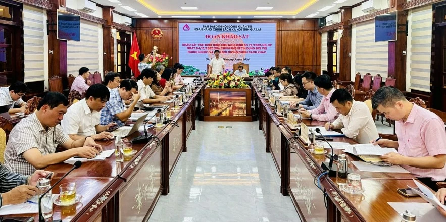 Lâm Hải Giang khẳng định, tín dụng chính sách đã góp phần quan trọng vào giảm nghèo bền vững, bảo đảm an sinh xã hội và thúc đẩy phát triển địa phương. Ảnh: Ngọc Minh. Lâm Hải Giang khẳng định, tín dụng chính sách đã góp phần quan trọng vào giảm nghèo bền vững, bảo đảm an sinh xã hội và thúc đẩy phát triển địa phương. Ảnh: Ngọc Minh.