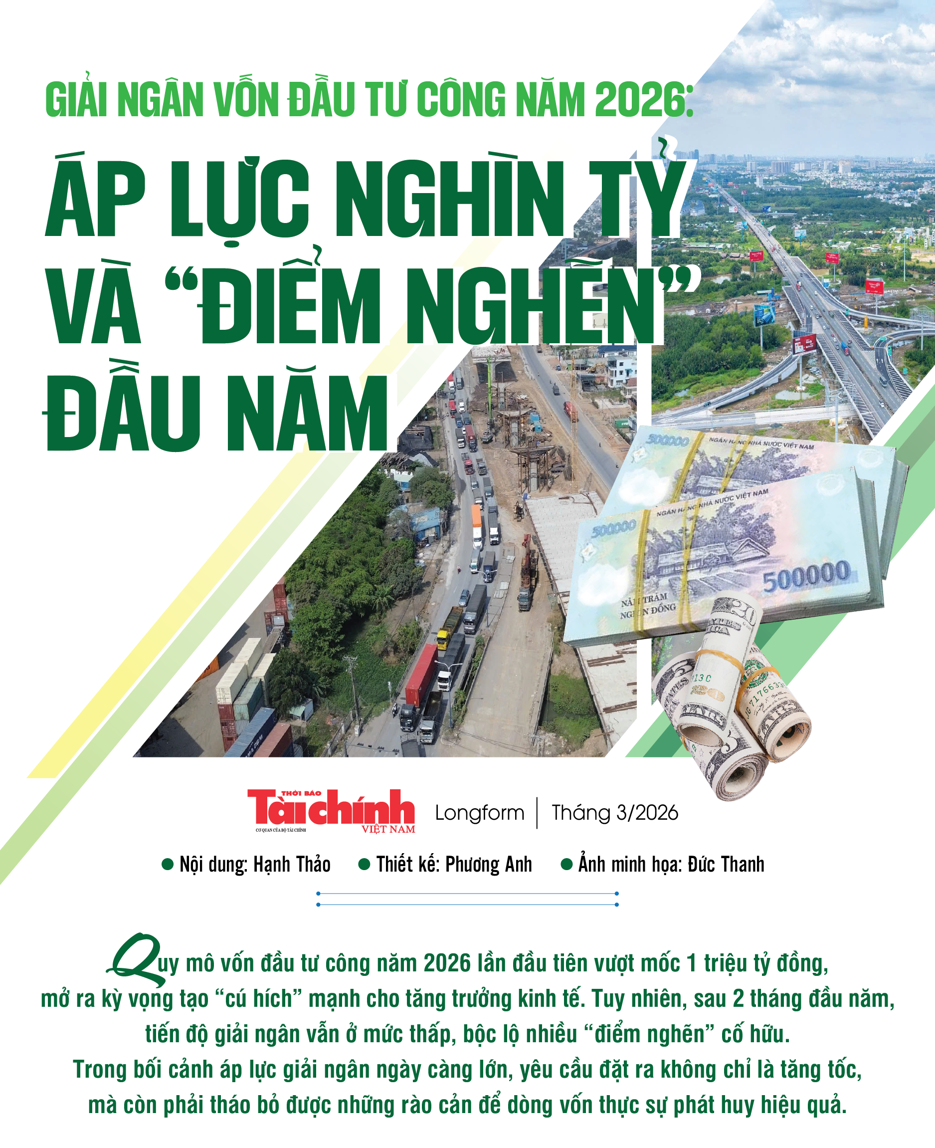 Giải ngân vốn đầu tư công năm 2026: Áp lực nghìn tỷ và “điểm nghẽn” đầu năm