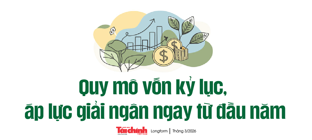 Giải ngân vốn đầu tư công năm 2026: Áp lực nghìn tỷ và “điểm nghẽn” đầu năm