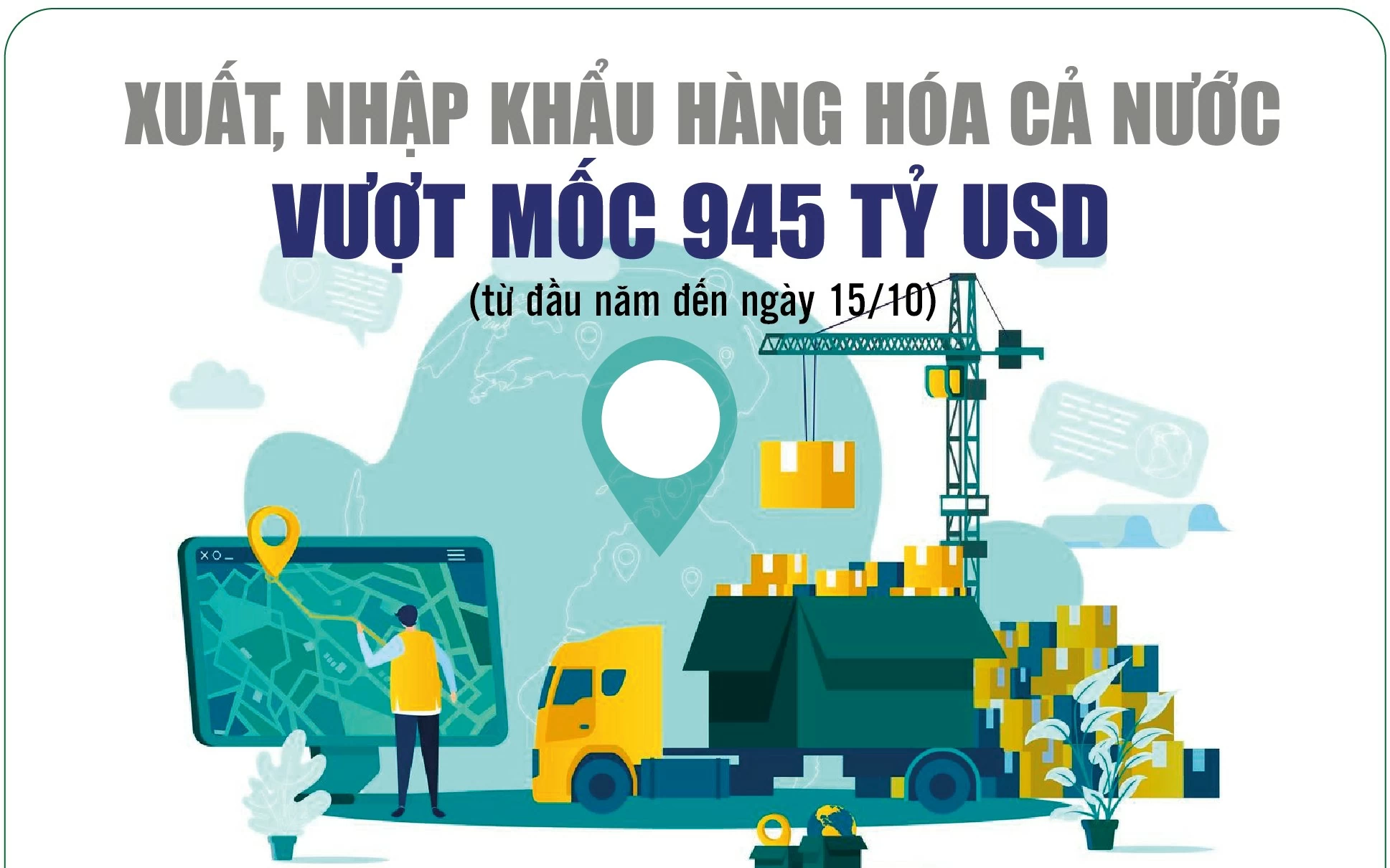 infographics tong kim ngach xuat nhap khau hang hoa ca nuoc den ngay 15 10 dat 945 07 ty usd